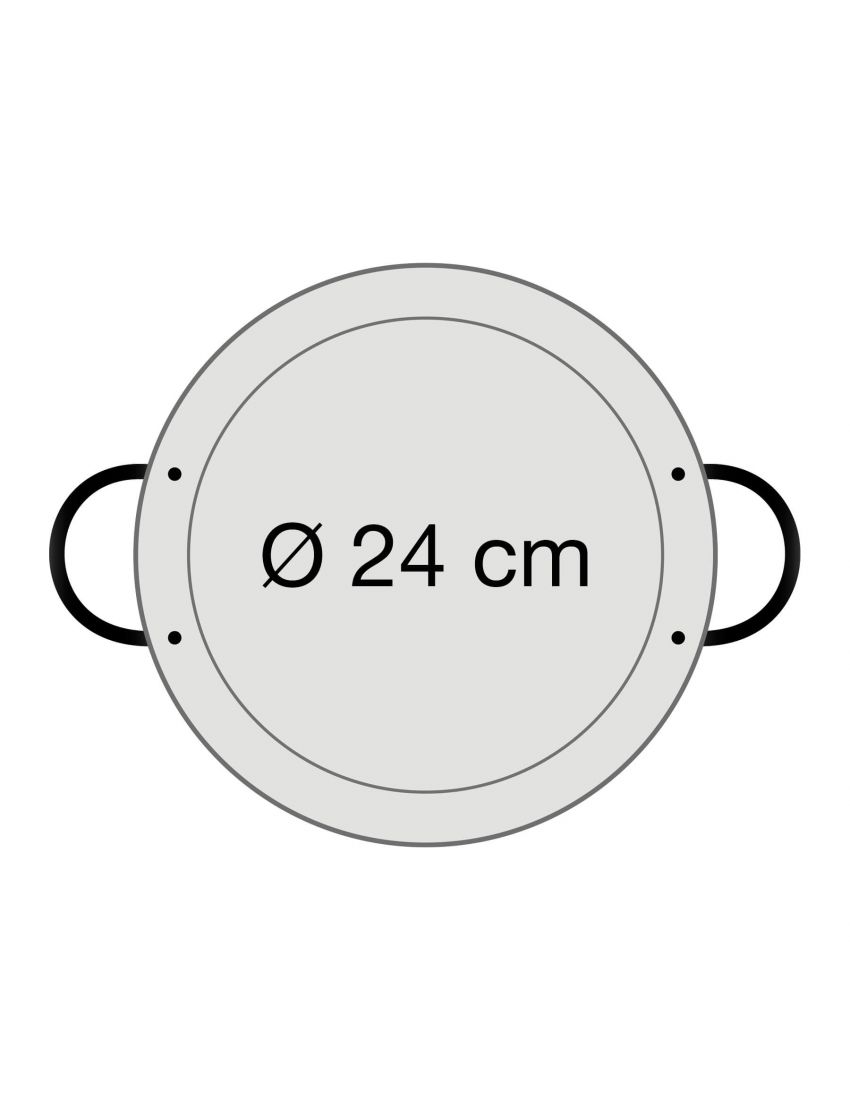 Тиган за паеля от полирана стомана Ø 24 cm