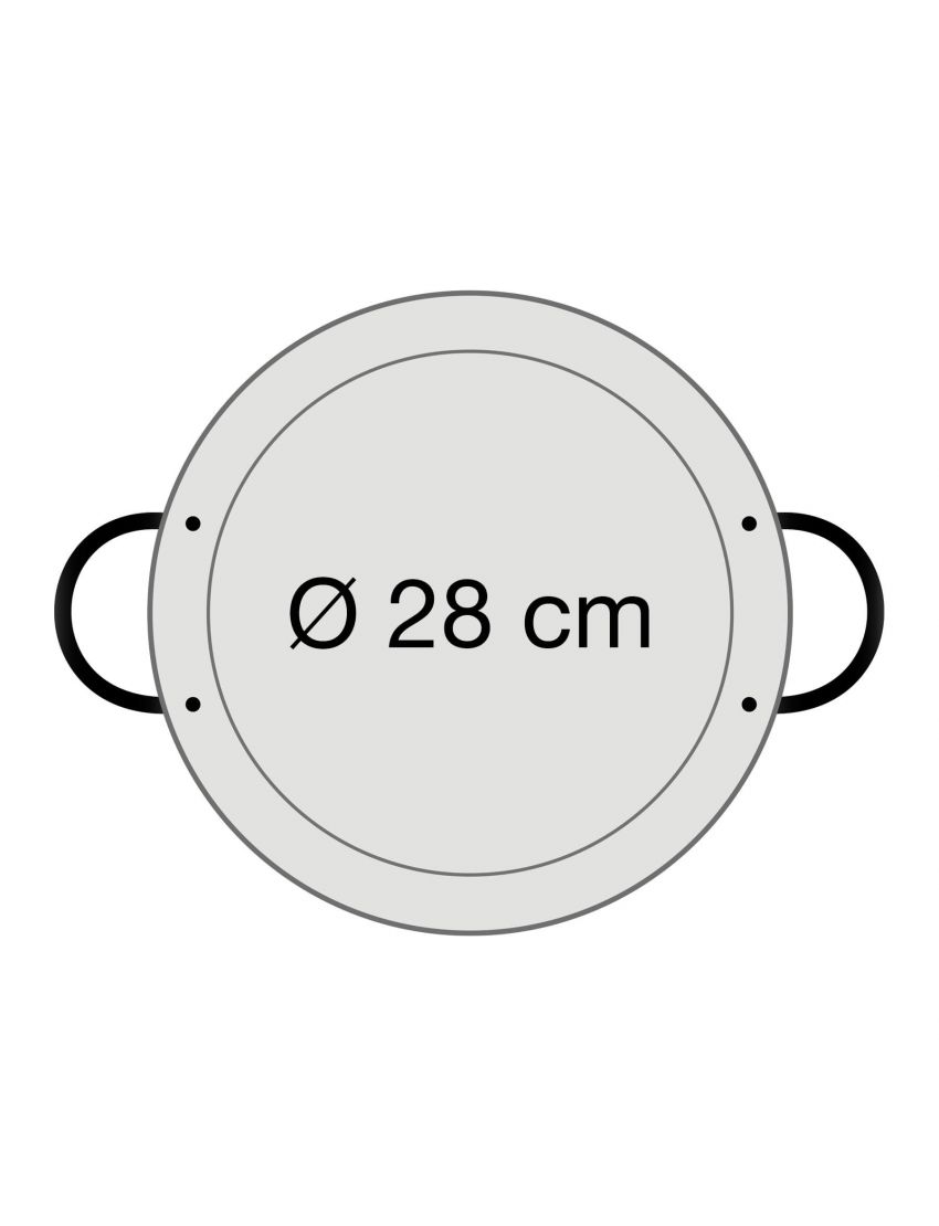 Тиган за паеля от полирана стомана Ø 28 cm