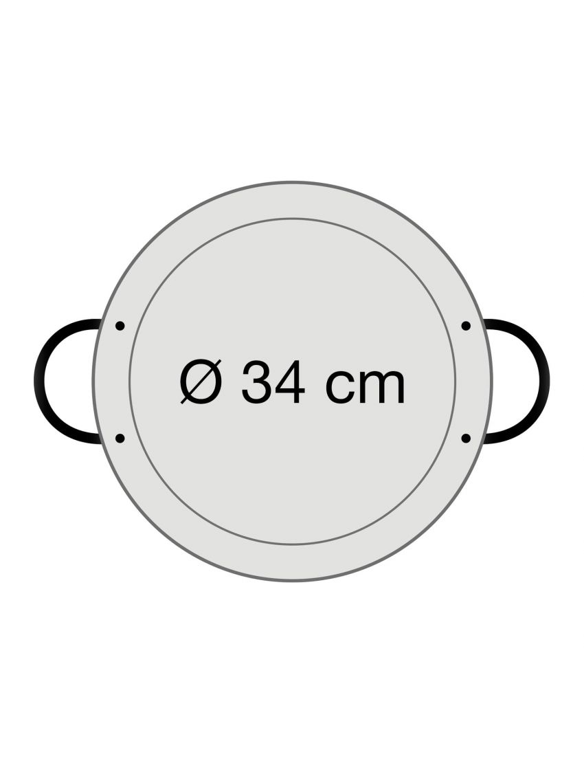 Тиган за паеля от полирана стомана Ø 34 cm