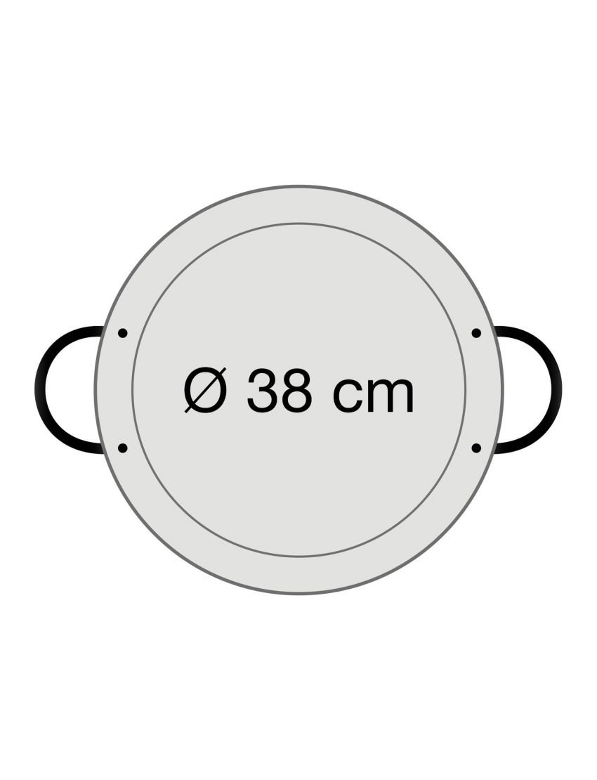 Тиган за паеля от полирана стомана Ø 38 cm