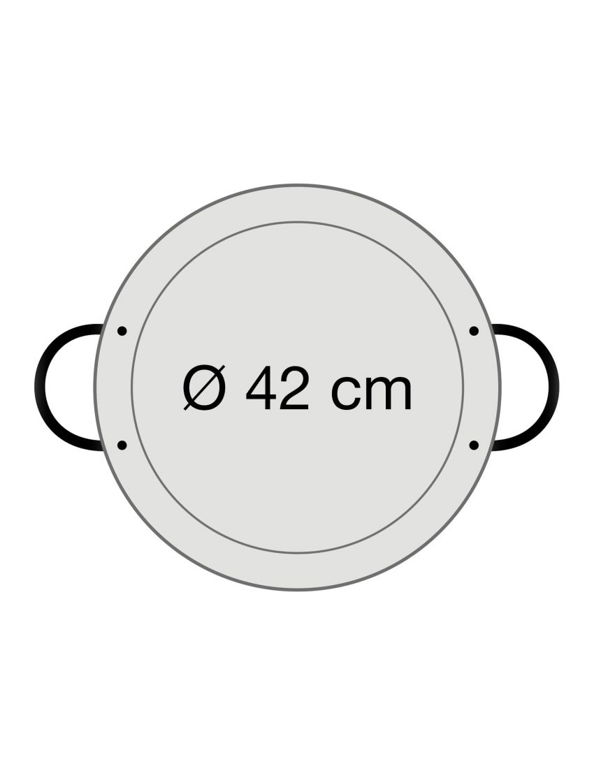Тиган за паеля от полирана стомана Ø 42 cm