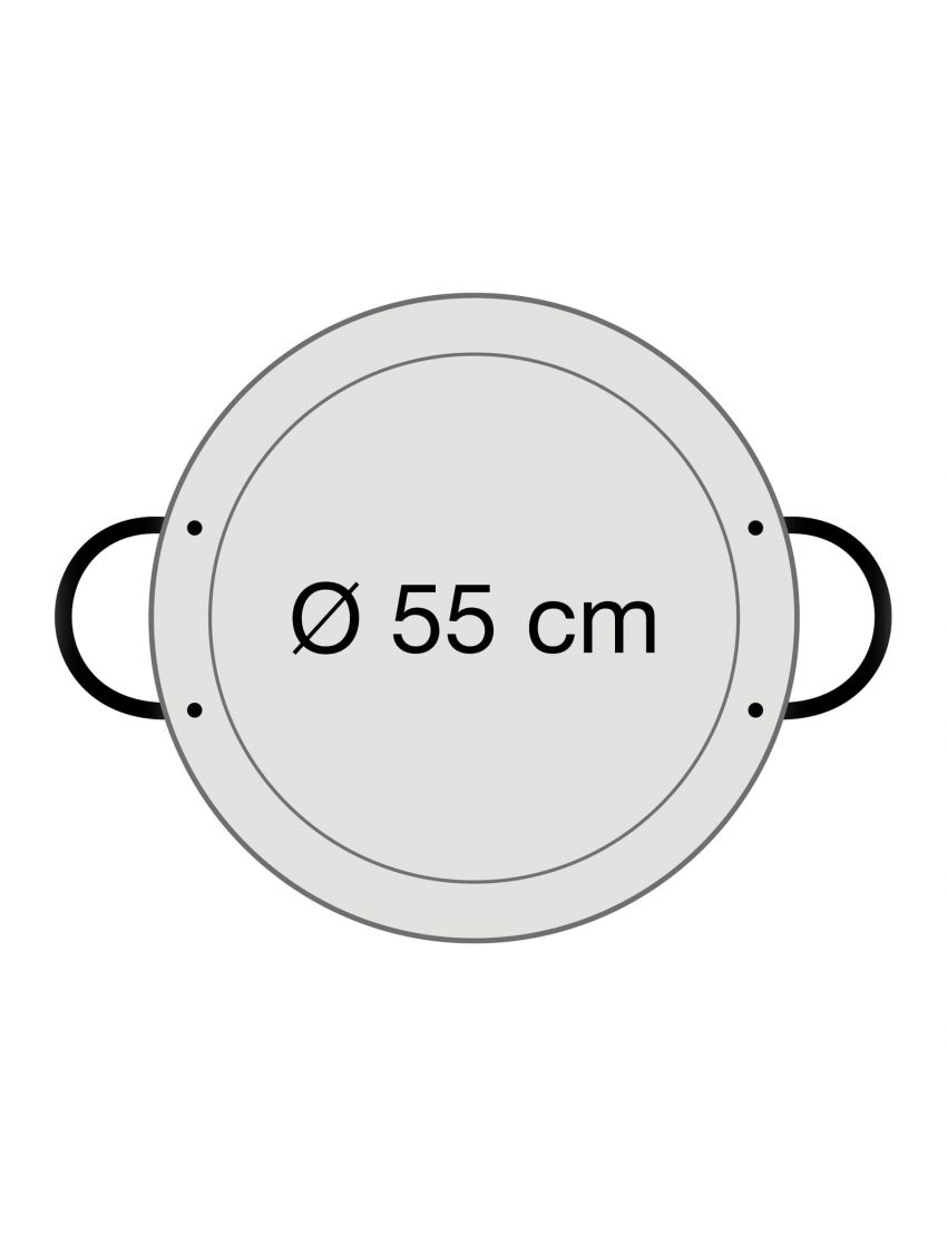 Тиган за паеля от полирана стомана Ø 55 cm
