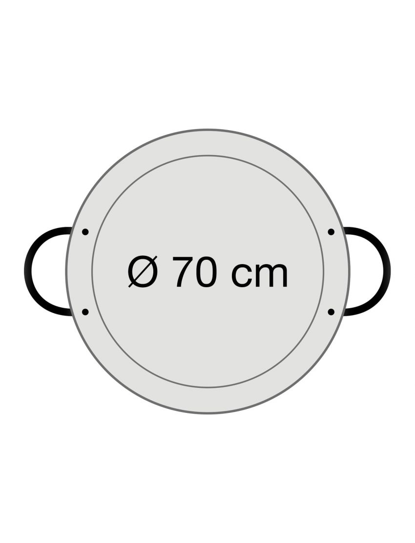 Тиган за паеля от полирана стомана Ø 70 cm