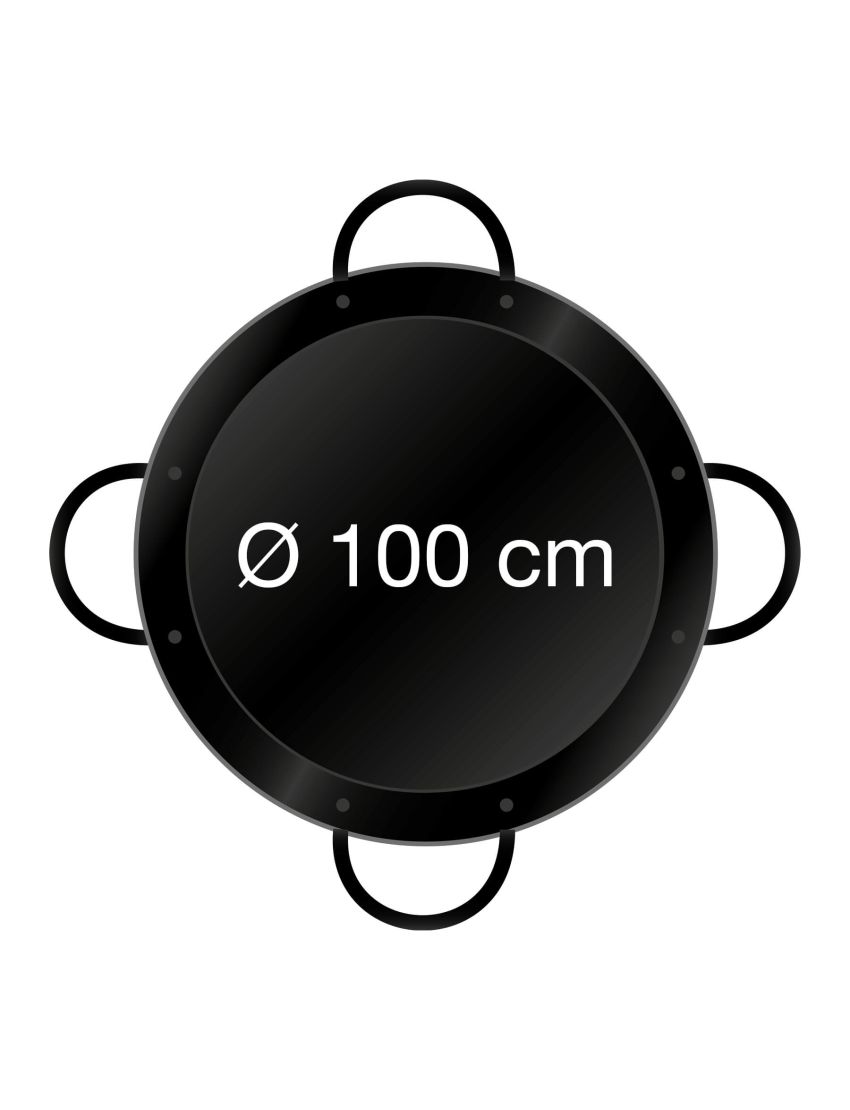 Емайлиран тиган за паеля Ø 100 см с 4 дръжки