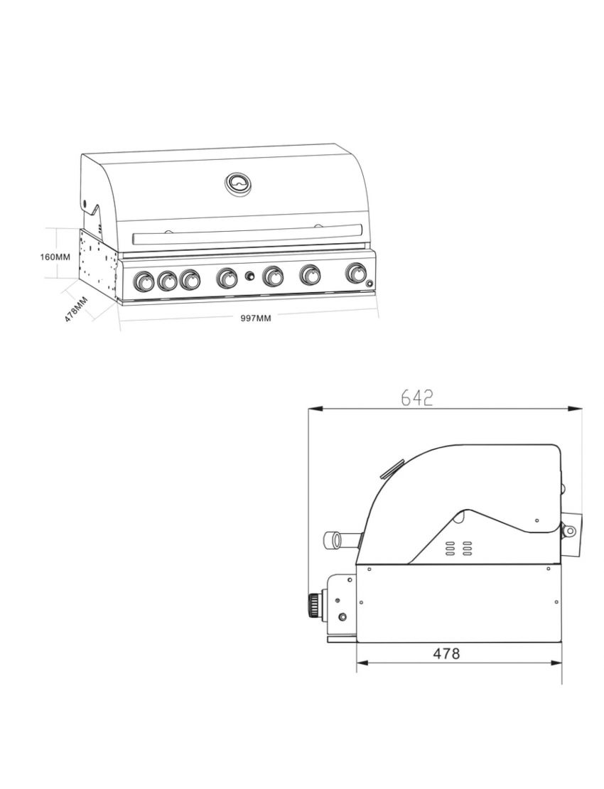 TOP-LINE - ALLGRILL CHEF XL Black - ВГРАДЕН с въздушна система