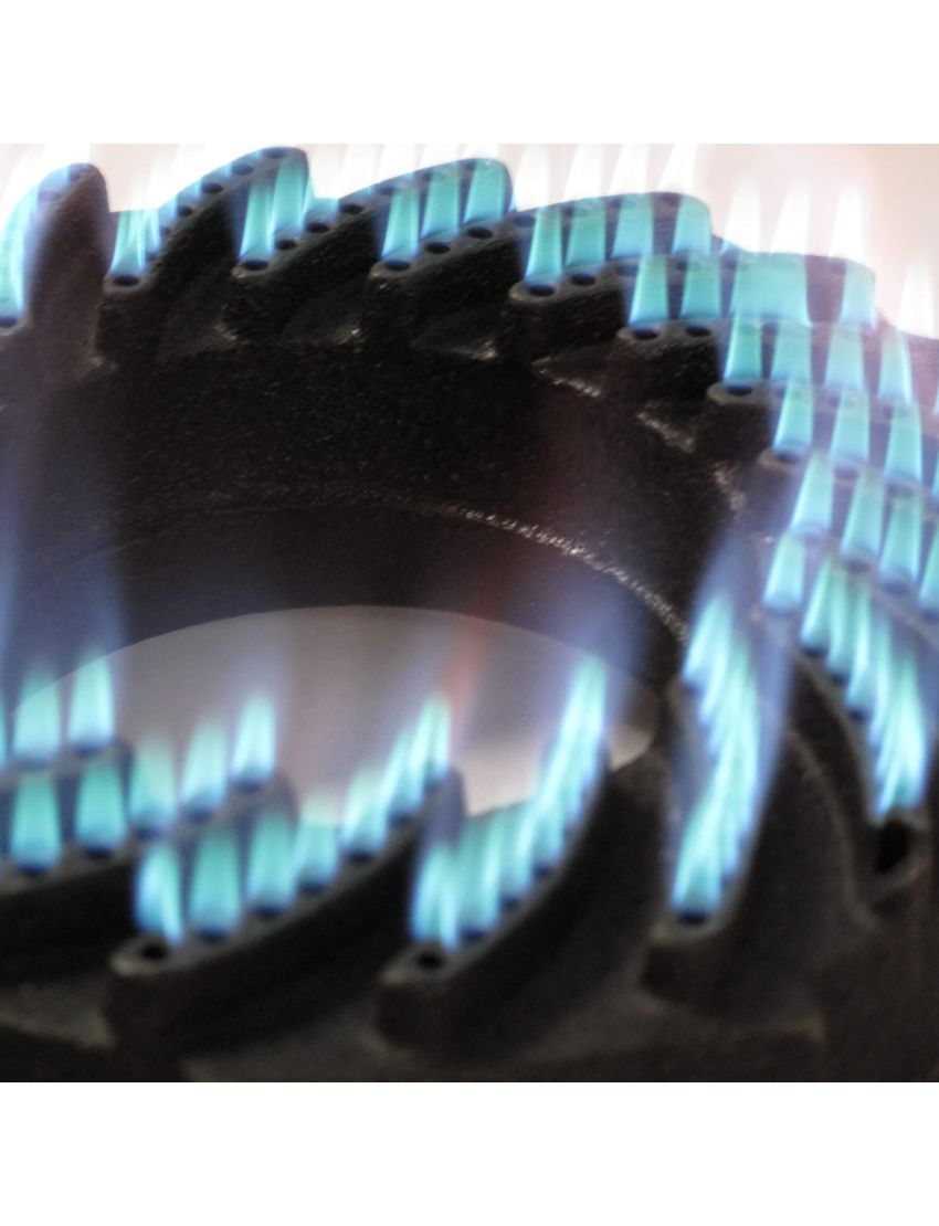 Комплект за готвене на газ (голям) с чугунен тиган Ø 40 см - със запалка